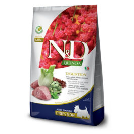 N&D DOG QUINOA LAMB FENNEL DIGESTION MINI 2.5KG | 7KG – ND sausā barība gremošanas kompensēšanai pieaugušiem mazo šķirņu suņiem kvinoja, jērs