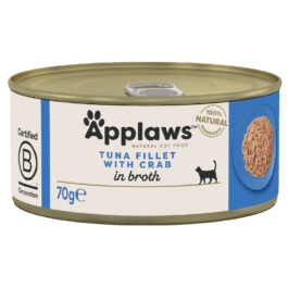 APPLAWS CAT TIN TUNA FILLET WITH CRAB IN BROTH 70G