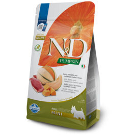 N&D DOG PUMPKIN DUCK MELON MINI 2KG – ND sausā barība pieaugušiem mazo šķirņu suņiem pīle, ķirbis, melone