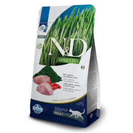 N&D CAT SPIRULINA LAMB WOFLBERRY ADULT 1.5KG – ND sausā barība pieaugušiem kaķiem jērs, spirulīna, godži ogas