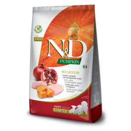 N&D DOG PUMPKIN CHICKEN POMEGRANATE STARTER PUPPY ALL BREEDS 2.5KG – ND sausā barība visu šķirņu kucēniem atšķiršanas laikā vista, ķirbis, granātābols