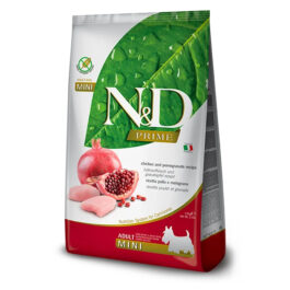 N&D DOG PRIME CHICKEN POMEGRANATE ADULT MINI 7KG – ND sausā barība pieaugušiem mazo šķirņu suņiem vista, granātābols